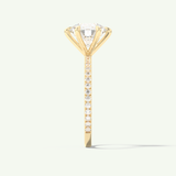 2.0 CT Round Cut Pave Lab-Grown Diamond Engagement Ring