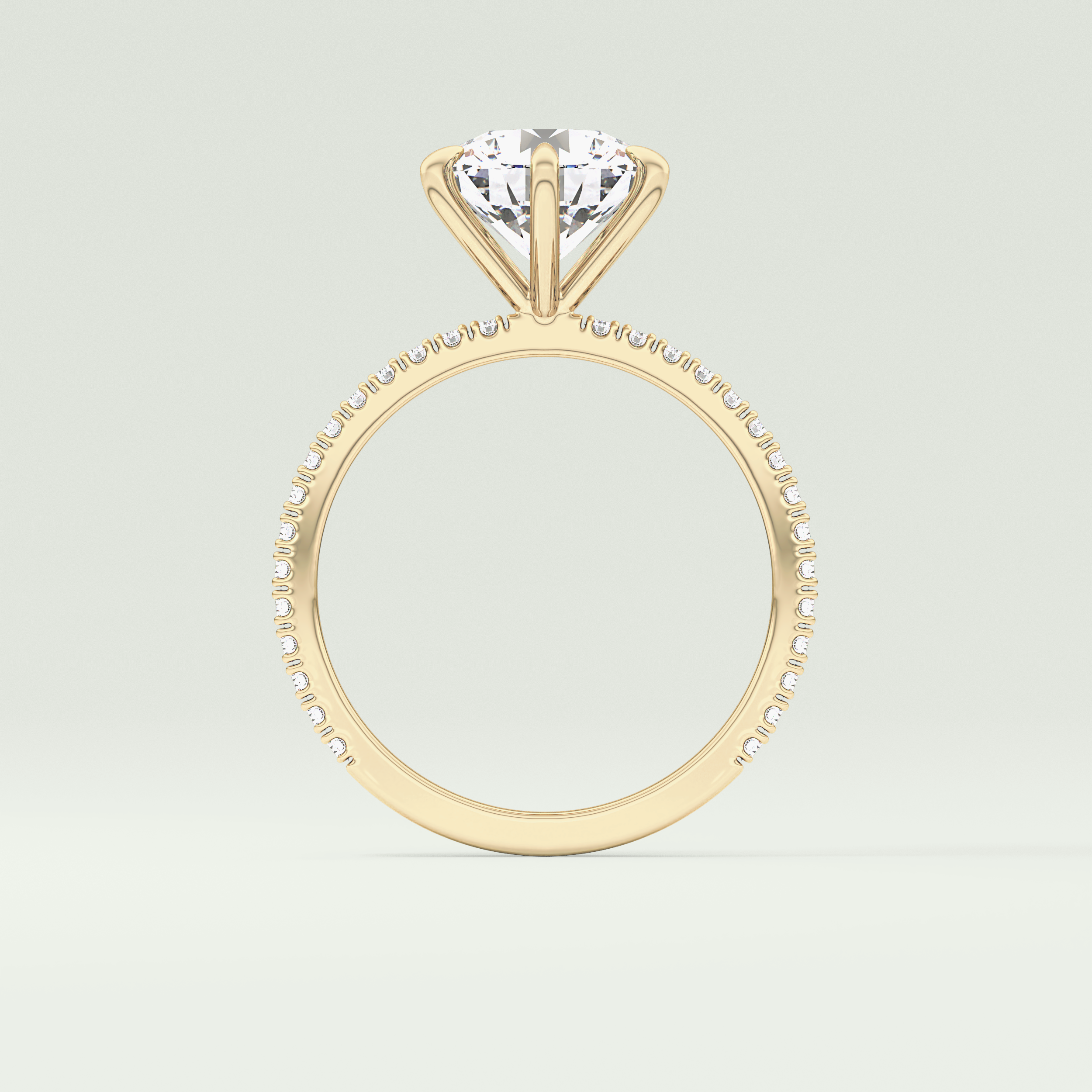 2.0 CT Round Cut Pave Moissanite Engagement Ring 6