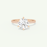2.0 CT Round Cut Pave Lab-Grown Diamond Engagement Ring