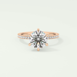 2.0 CT Round Cut Pave Moissanite Engagement Ring 7