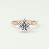 2.0 CT Round Cut Pave Moissanite Engagement Ring 7