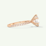 2.0 CT Round Cut Pave Lab-Grown Diamond Engagement Ring