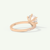 2.0 CT Round Cut Pave Lab-Grown Diamond Engagement Ring
