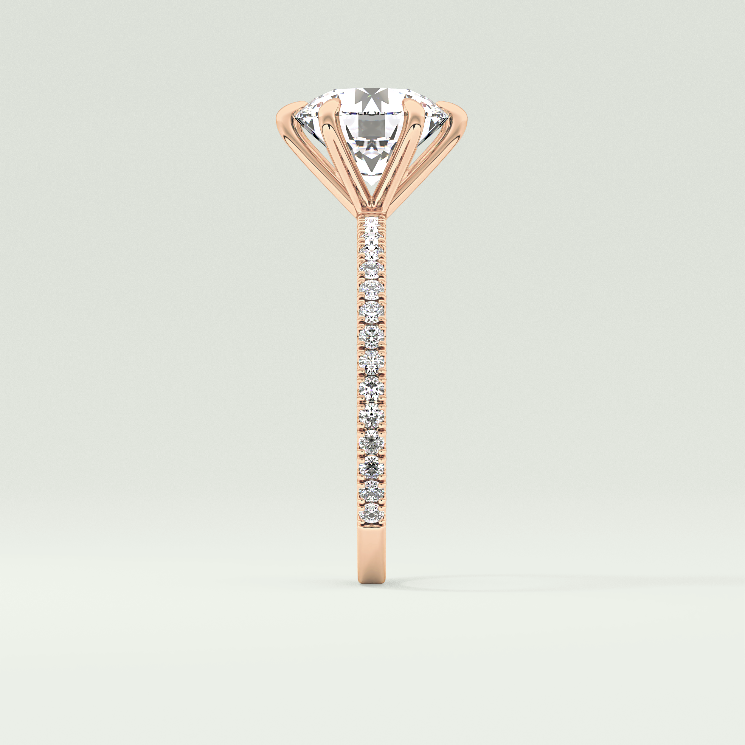 2.0 CT Round Cut Pave Moissanite Engagement Ring 10