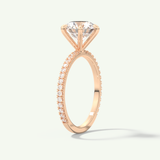 2.0 CT Round Cut Pave Moissanite Engagement Ring