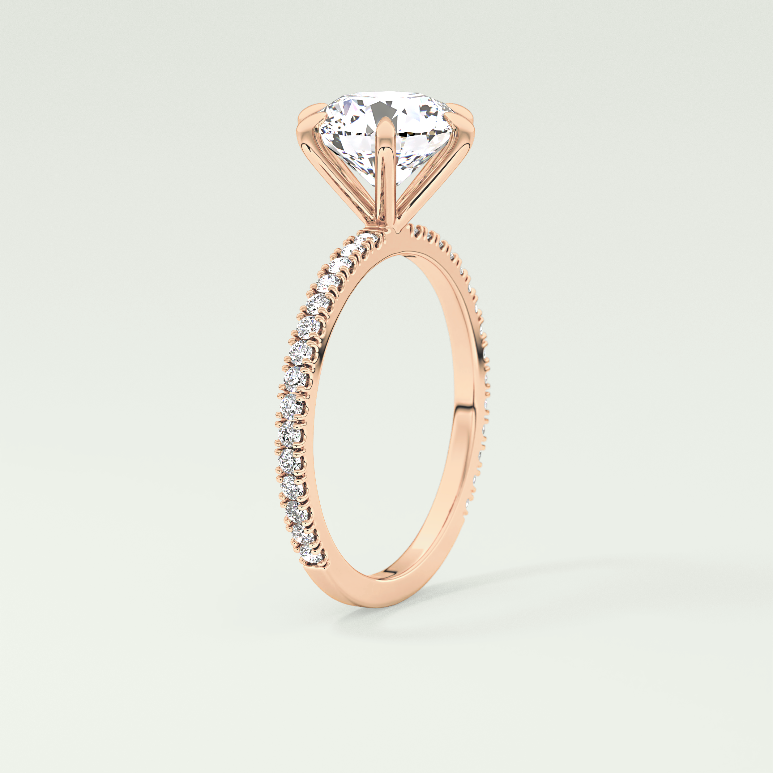 2.0 CT Round Cut Pave Moissanite Engagement Ring 11