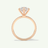2.0 CT Round Cut Pave Lab-Grown Diamond Engagement Ring