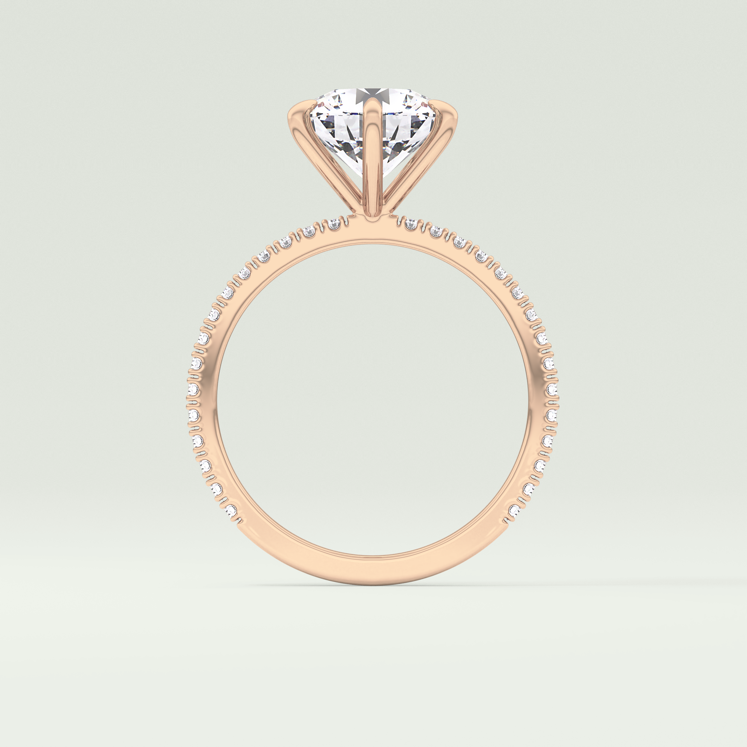 2.0 CT Round Cut Pave Moissanite Engagement Ring 12