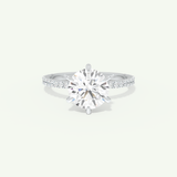2.0 CT Round Cut Pave Lab-Grown Diamond Engagement Ring