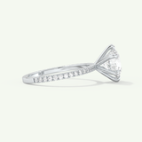 2.0 CT Round Cut Pave Moissanite Engagement Ring