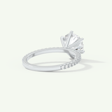2.0 CT Round Cut Pave Lab-Grown Diamond Engagement Ring