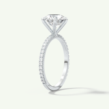 2.0 CT Round Cut Pave Lab-Grown Diamond Engagement Ring