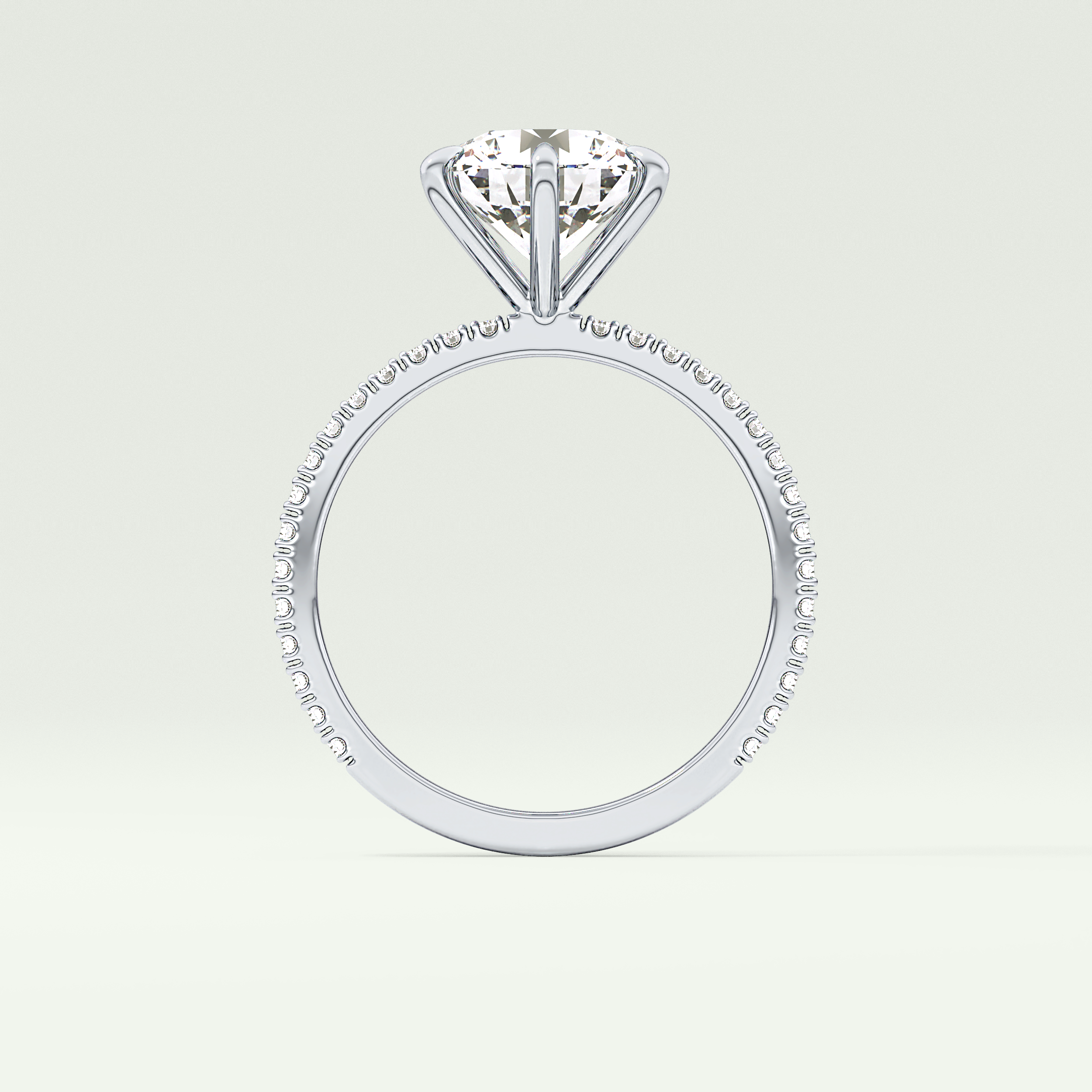 2.0 CT Round Cut Pave Moissanite Engagement Ring 18