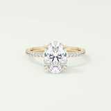 2.0 CT Oval Cut Pave Moissanite Engagement Ring 1