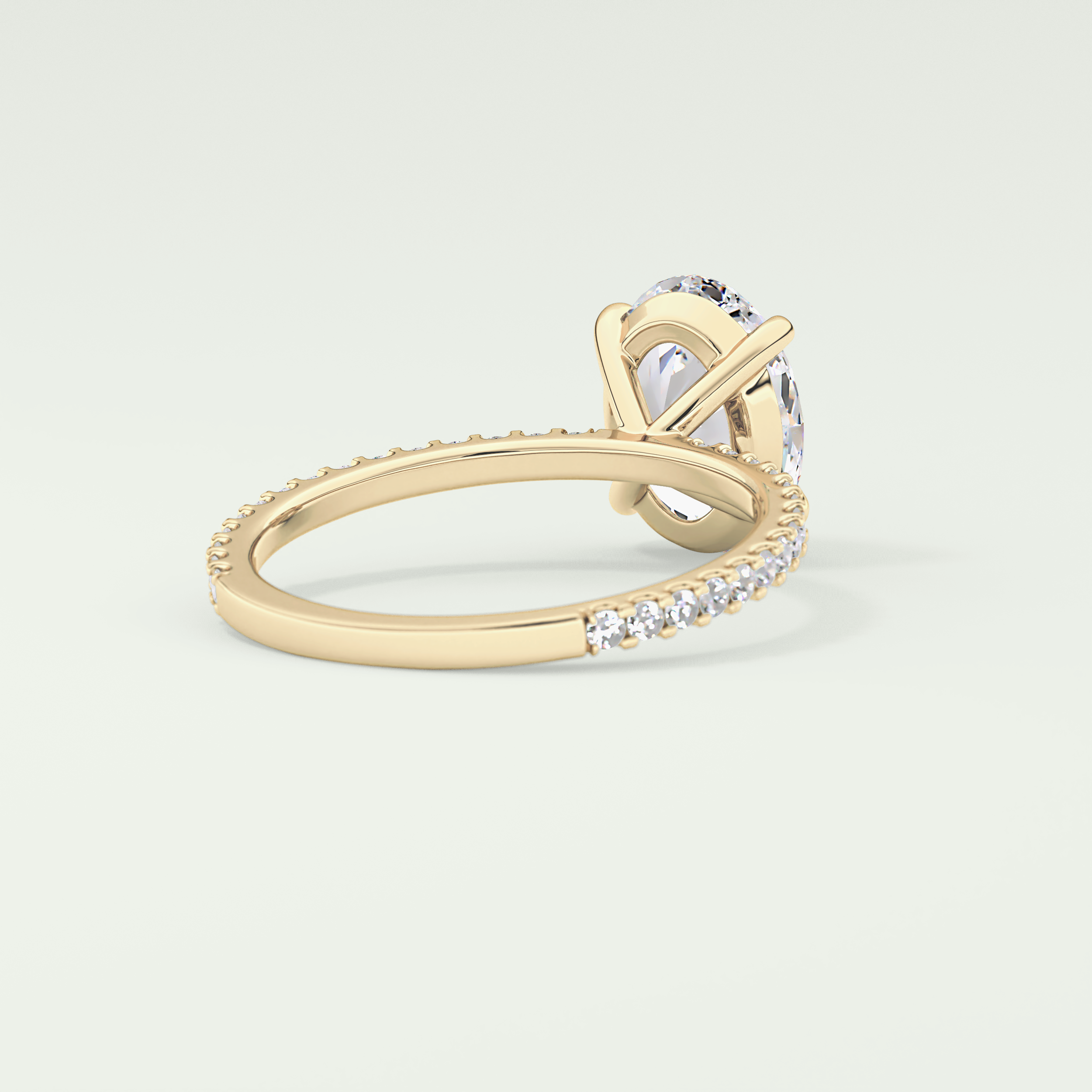2.0 CT Oval Cut Pave Lab-Grown Diamond Engagement Ring 2