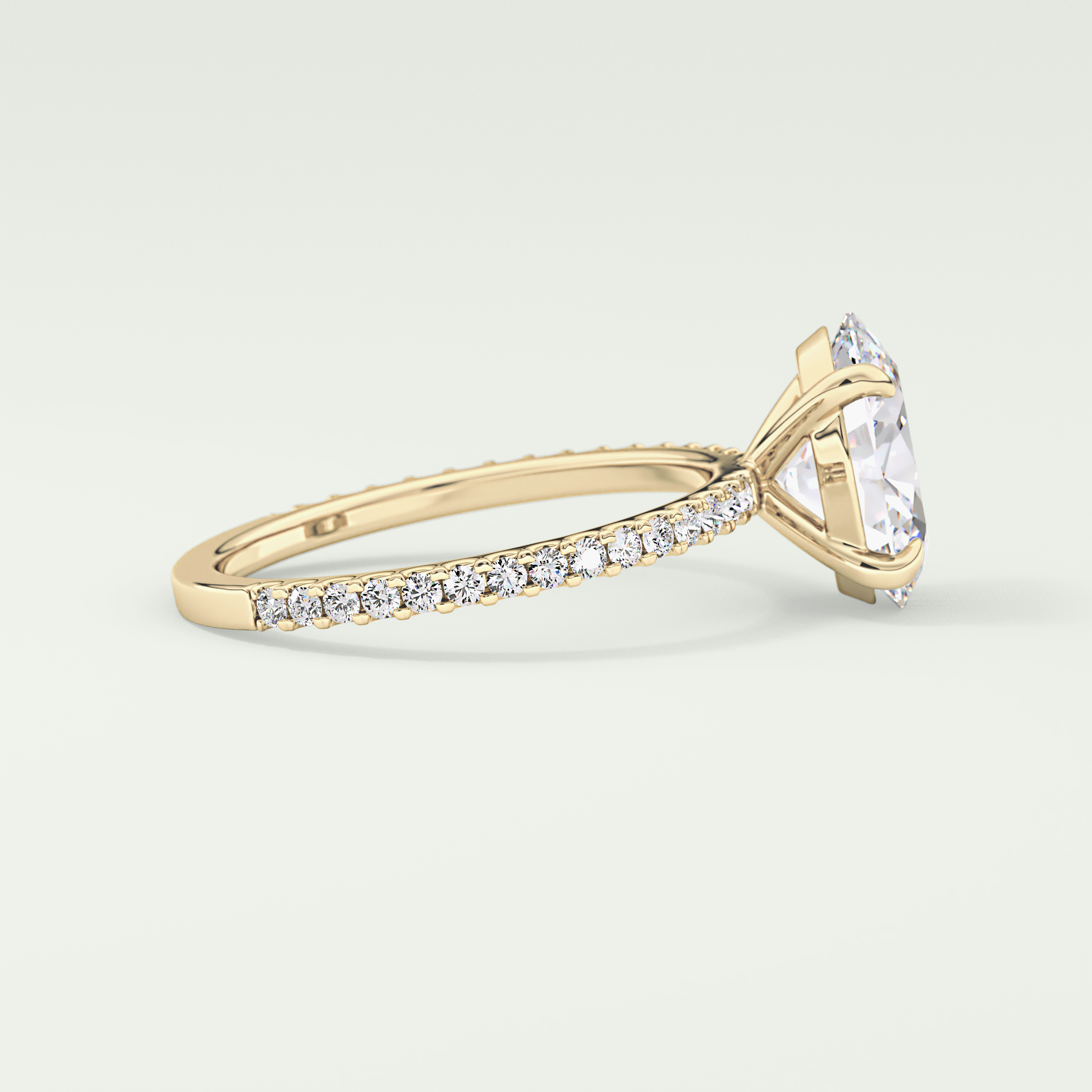 2.0 CT Oval Cut Pave Lab-Grown Diamond Engagement Ring 3