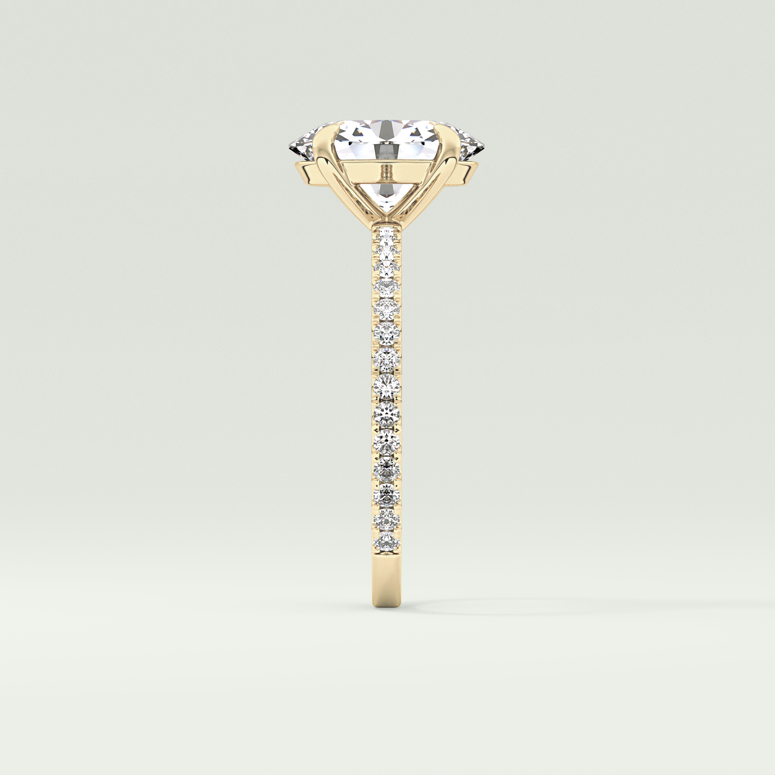 2.0 CT Oval Cut Pave Moissanite Engagement Ring 4