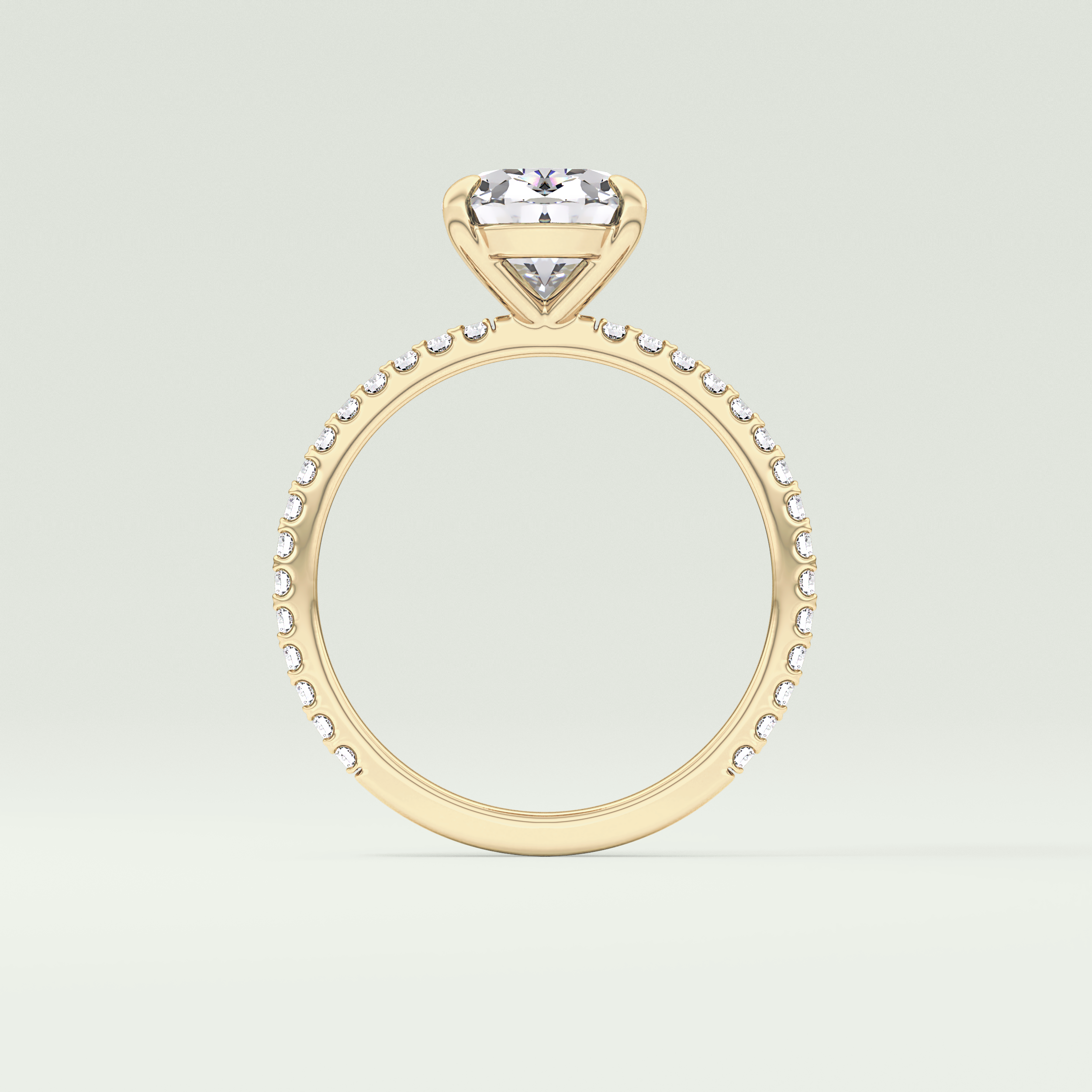 2.0 CT Oval Cut Pave Lab-Grown Diamond Engagement Ring 6