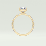 2.0 CT Oval Cut Pave Moissanite Engagement Ring 7