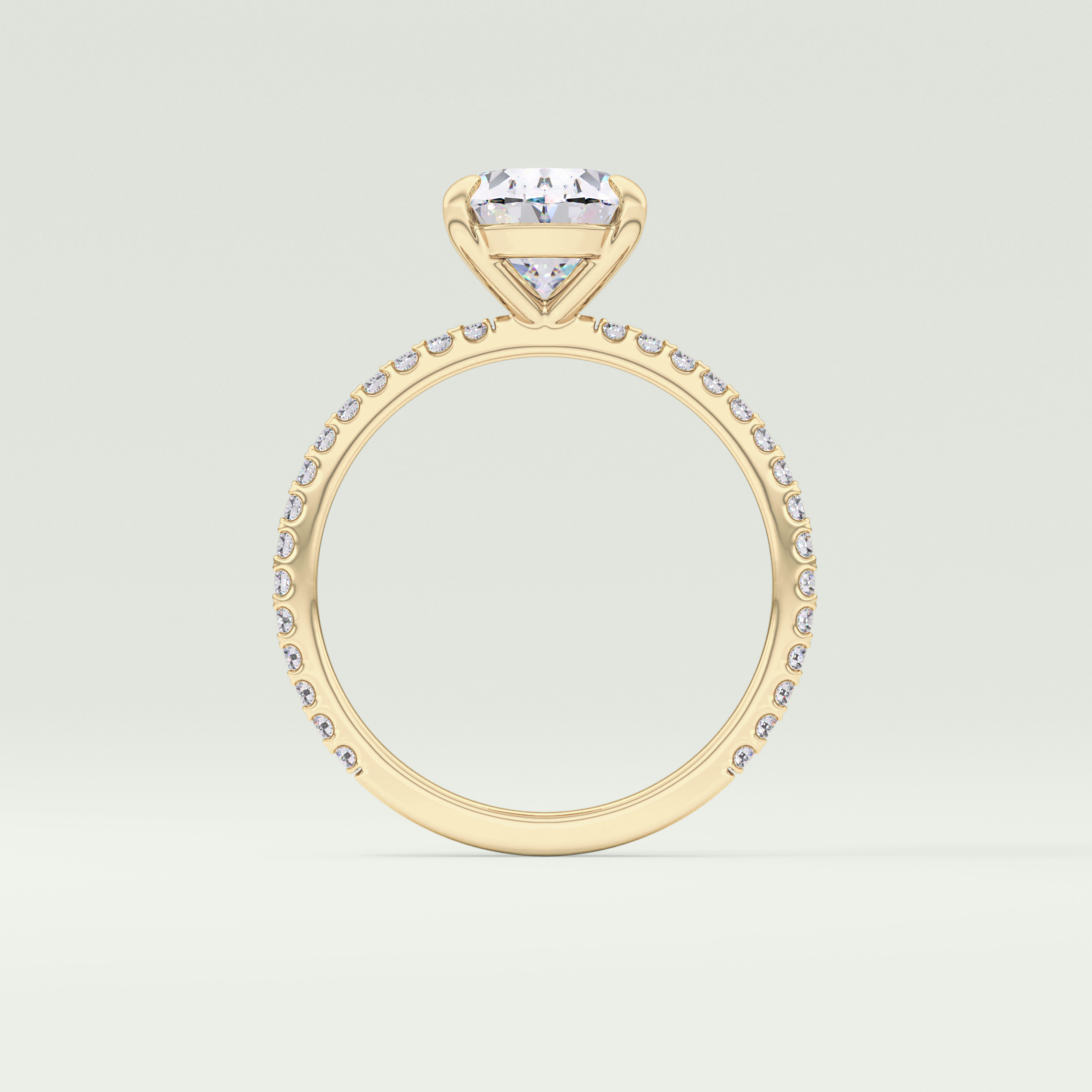 2.0 CT Oval Cut Pave Moissanite Engagement Ring 7