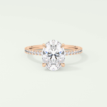 2.0 CT Oval Cut Pave Lab-Grown Diamond Engagement Ring 8
