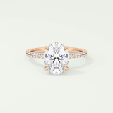 2.0 CT Oval Cut Pave Moissanite Engagement Ring 8