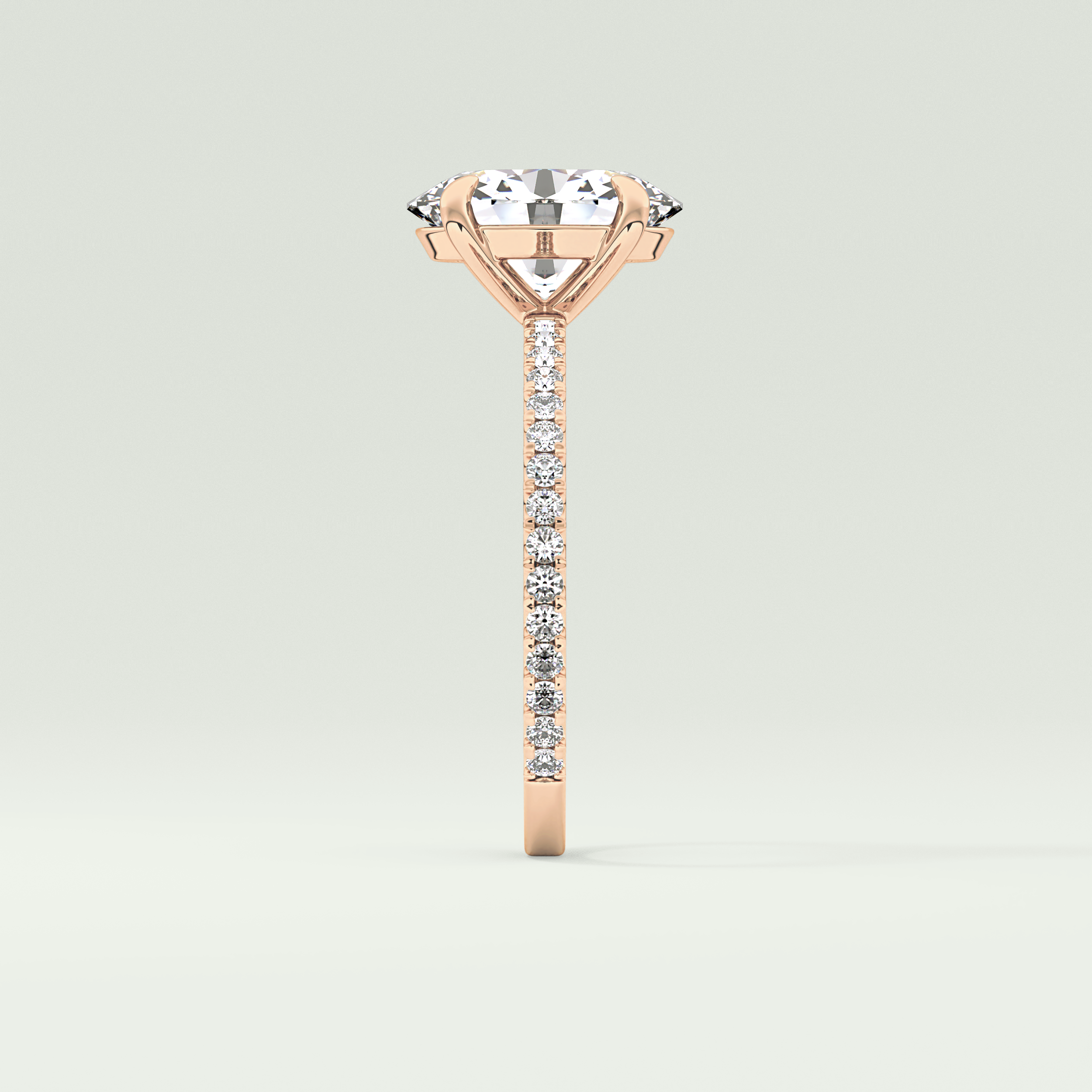 2.0 CT Oval Cut Pave Moissanite Engagement Ring 11