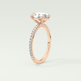 2.0 CT Oval Cut Pave Lab-Grown Diamond Engagement Ring 12