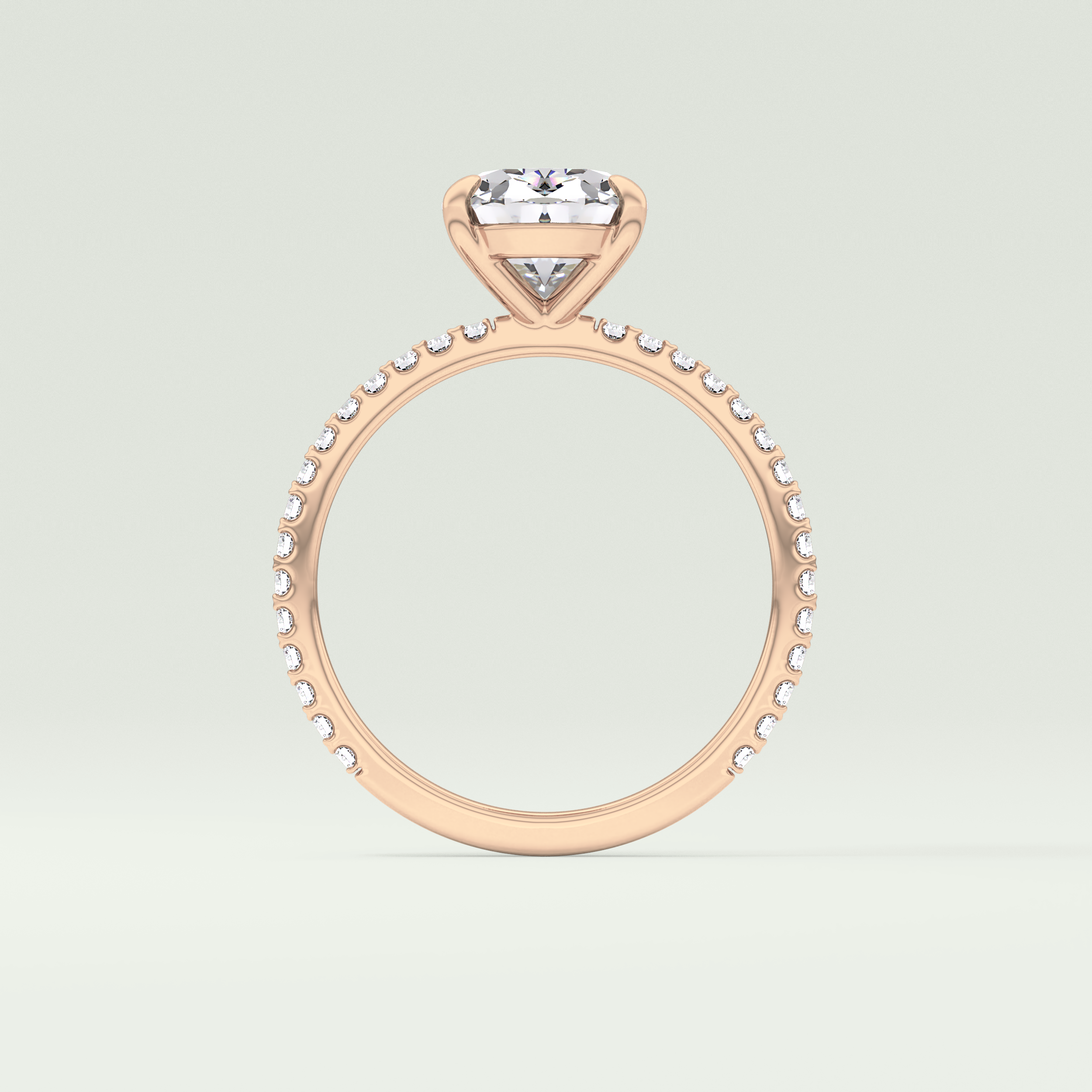 2.0 CT Oval Cut Pave Lab-Grown Diamond Engagement Ring 13
