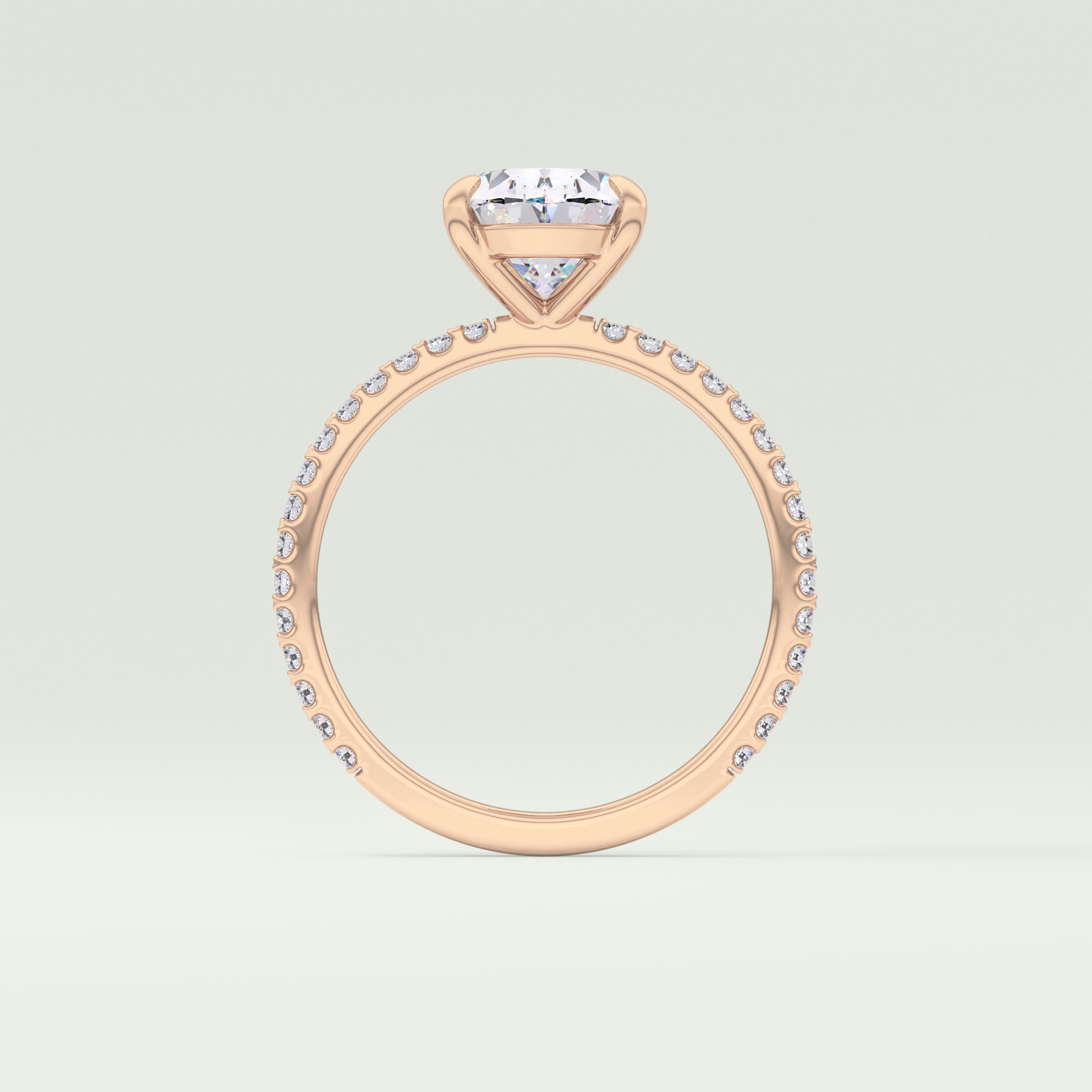 2.0 CT Oval Cut Pave Lab-Grown Diamond Engagement Ring 14