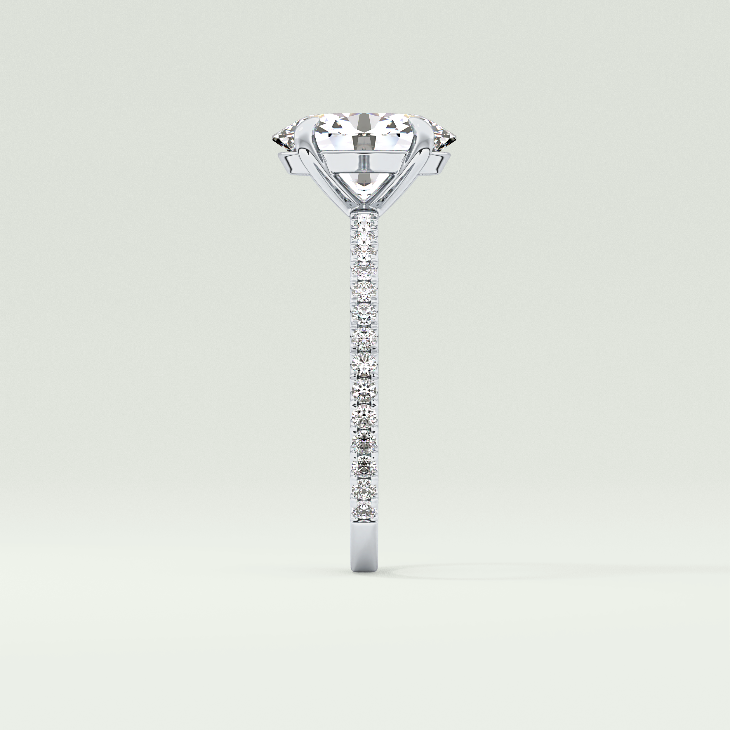 2.0 CT Oval Cut Pave Lab-Grown Diamond Engagement Ring 18