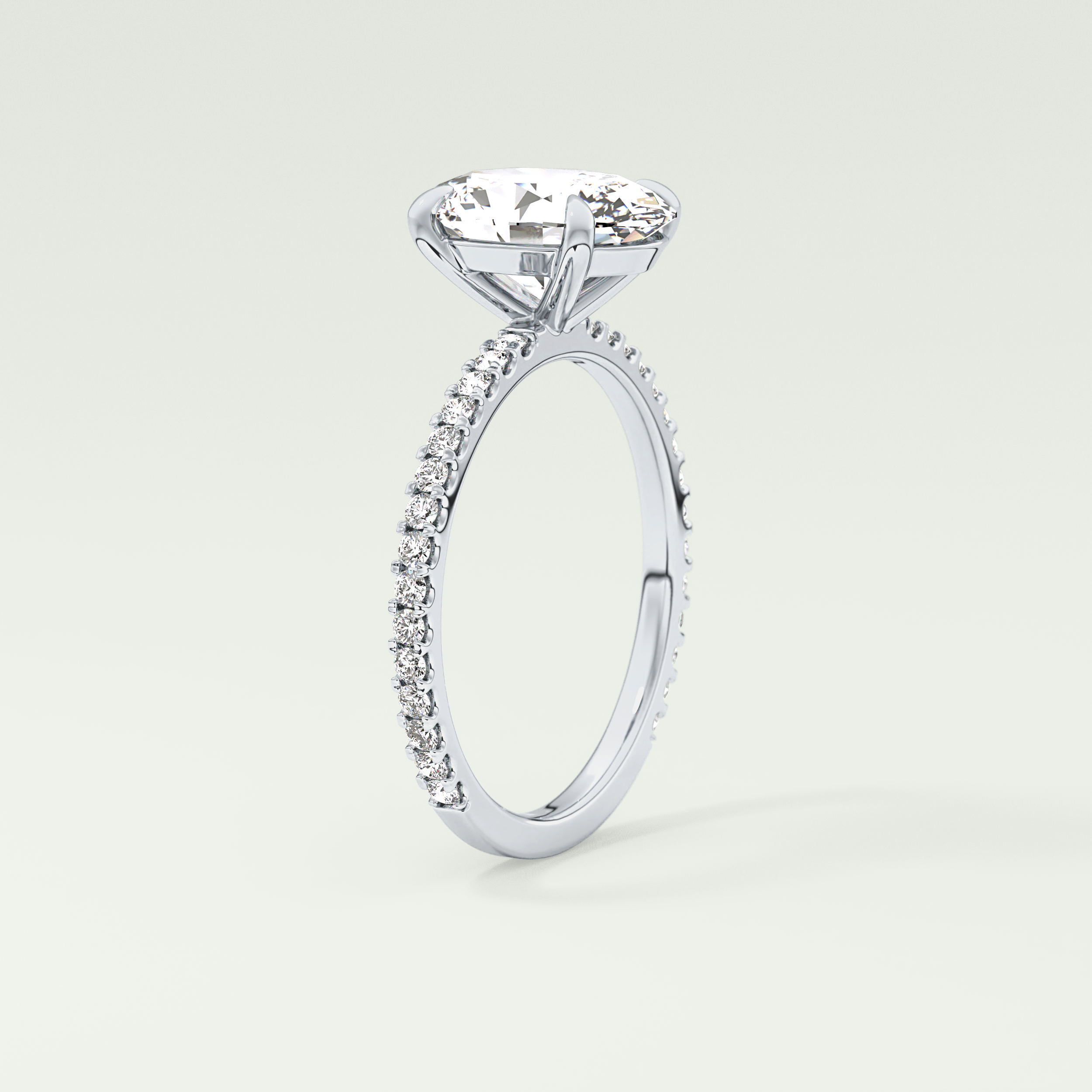 2.0 CT Oval Cut Pave Lab-Grown Diamond Engagement Ring 19