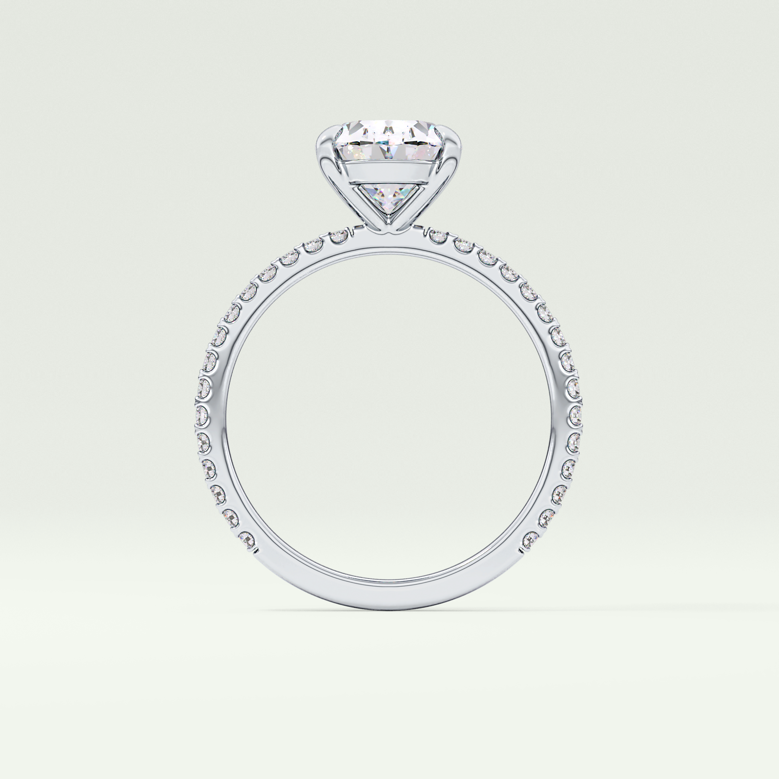 2.0 CT Oval Cut Pave Moissanite Engagement Ring 21