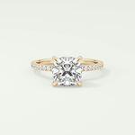 2.0 CT Cushion Cut Pave Lab-Grown Diamond Engagement Ring 1