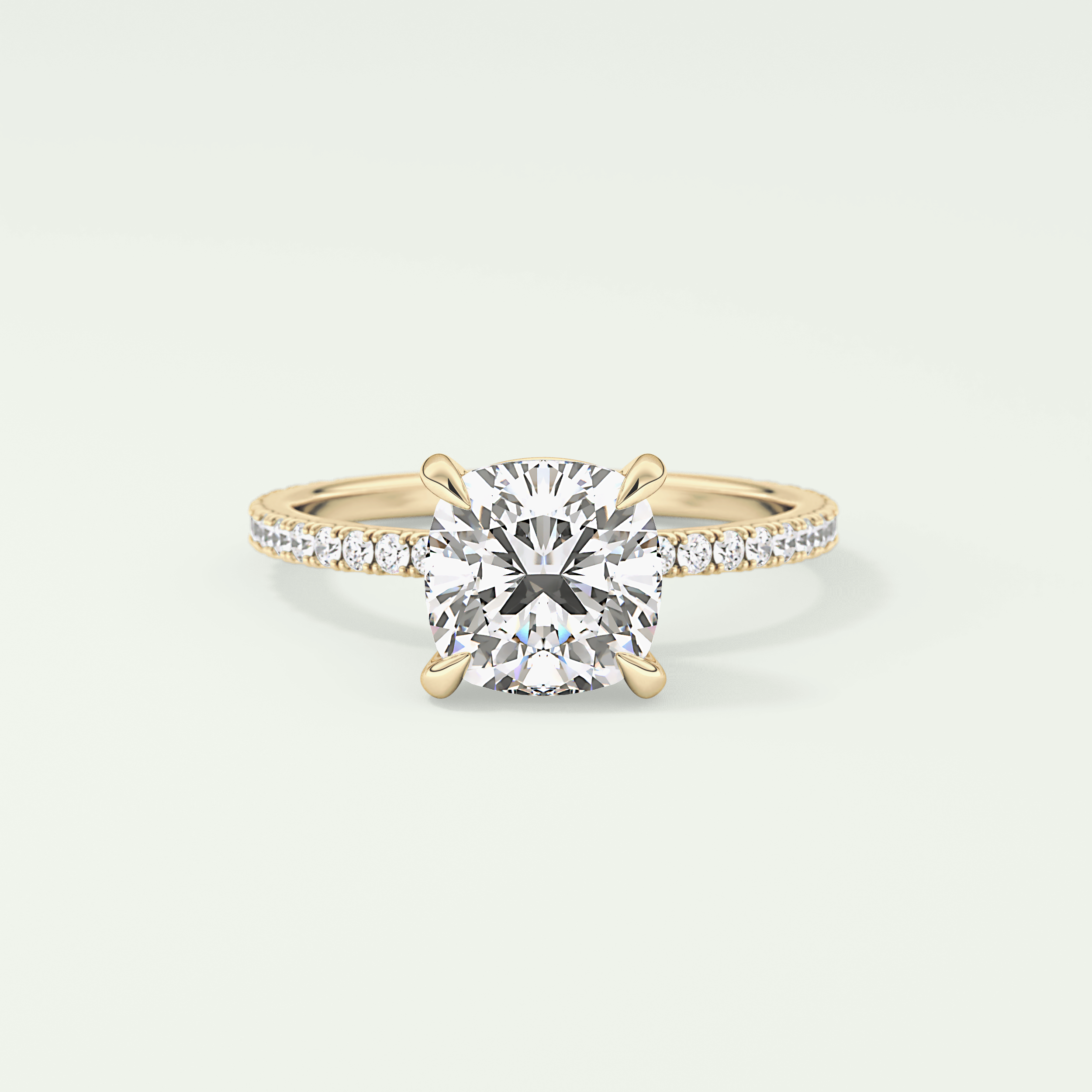 2.0 CT Cushion Cut Pave Lab-Grown Diamond Engagement Ring 1