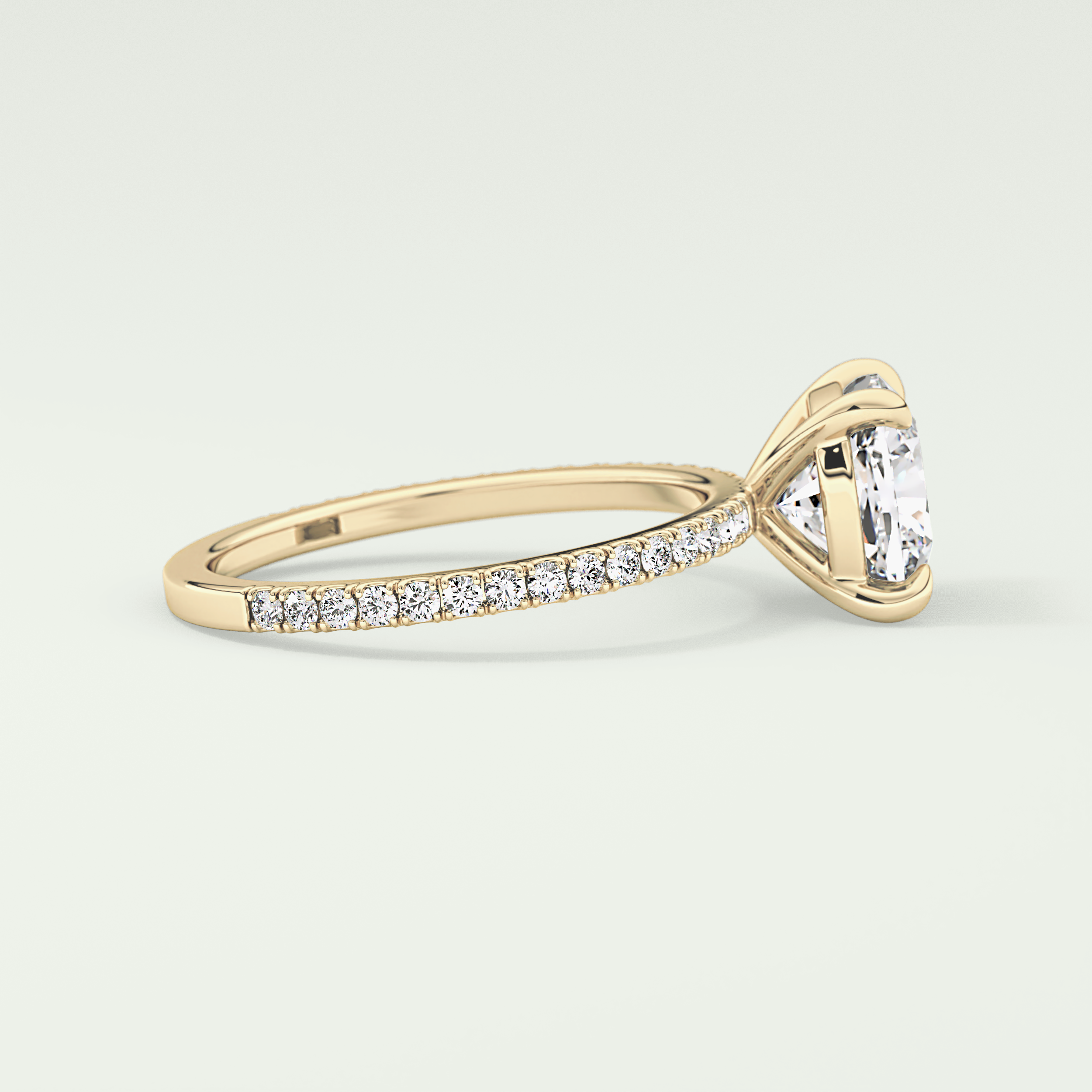2.0 CT Cushion Cut Pave Lab-Grown Diamond Engagement Ring 3