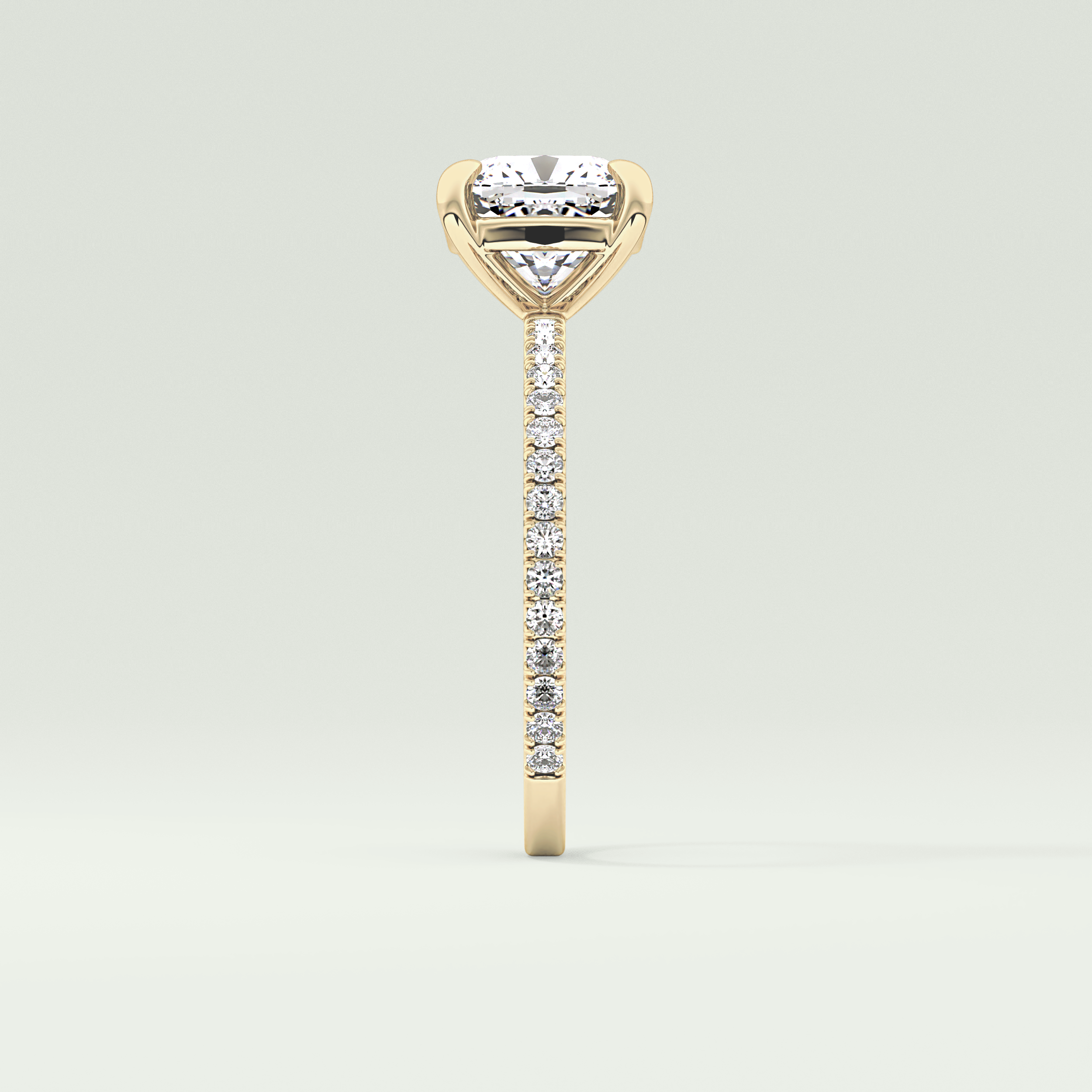 2.0 CT Cushion Cut Pave Moissanite Engagement Ring 4