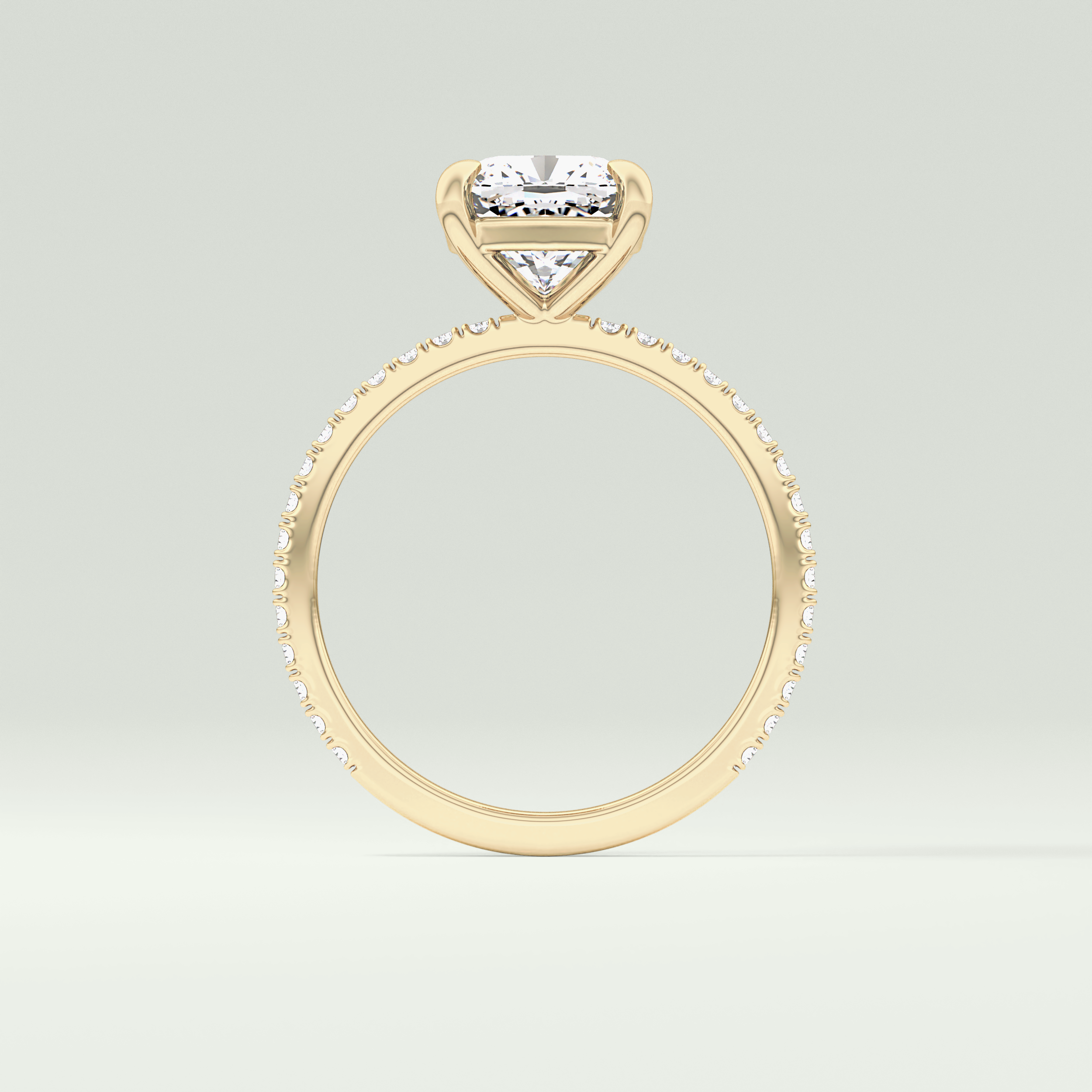 2.0 CT Cushion Cut Pave Moissanite Engagement Ring 6