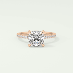 2.0 CT Cushion Cut Pave Lab-Grown Diamond Engagement Ring 7