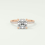 2.0 CT Cushion Cut Pave Lab-Grown Diamond Engagement Ring 7