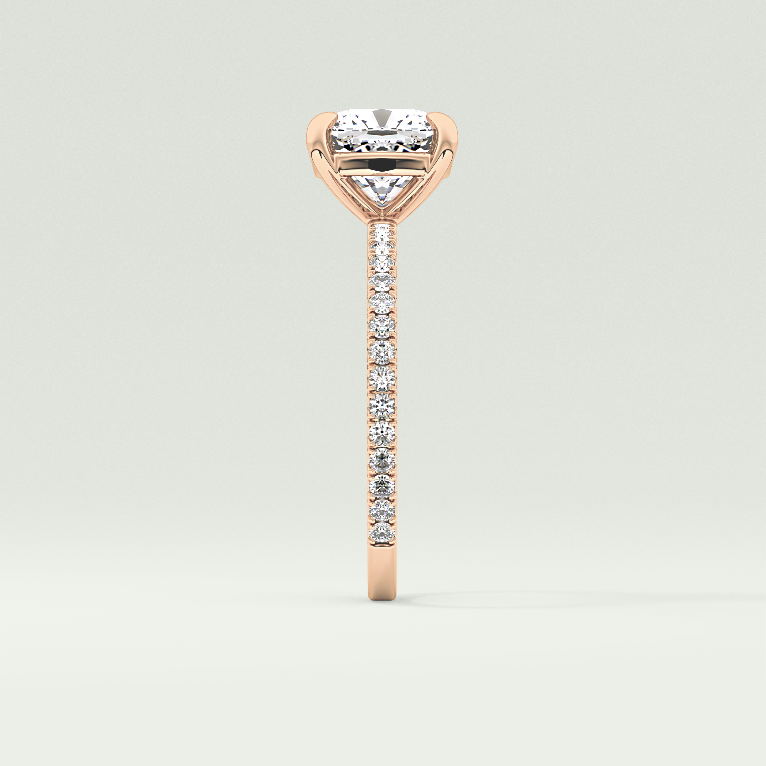 2.0 CT Cushion Cut Pave Lab-Grown Diamond Engagement Ring 10