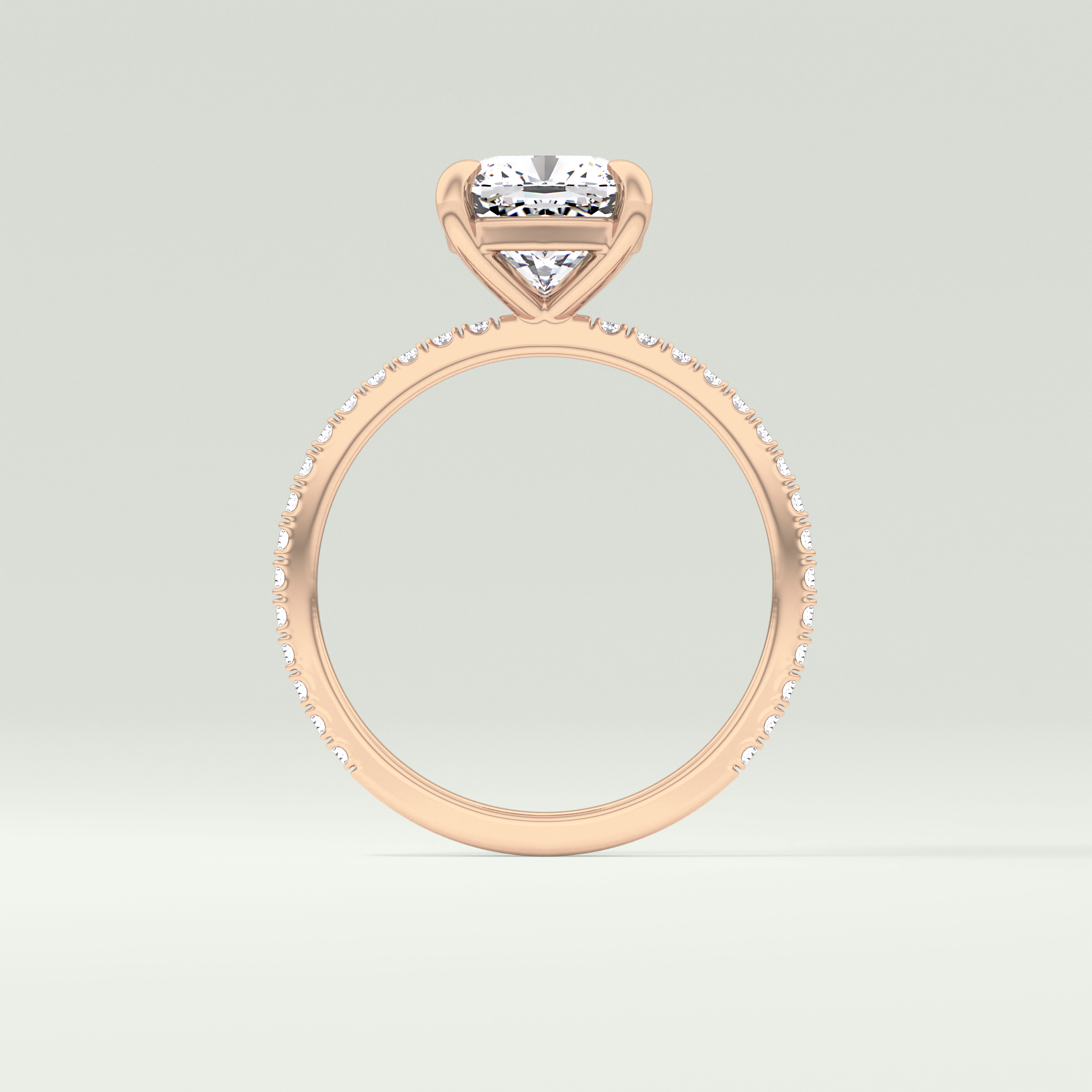 2.0 CT Cushion Cut Pave Lab-Grown Diamond Engagement Ring 12