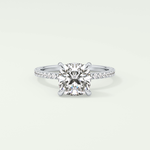 2.0 CT Cushion Cut Pave Lab-Grown Diamond Engagement Ring 13