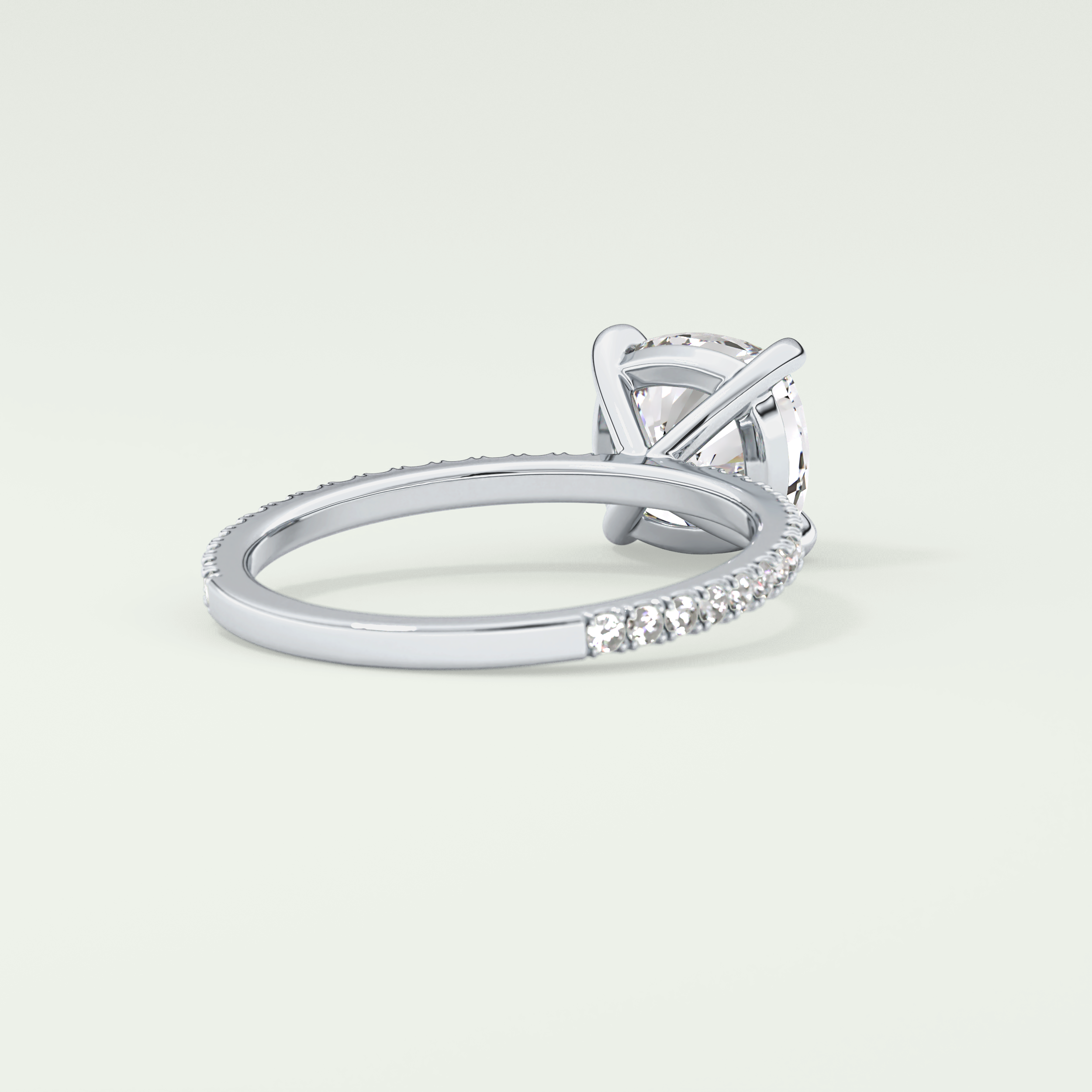 2.0 CT Cushion Cut Pave Moissanite Engagement Ring 14