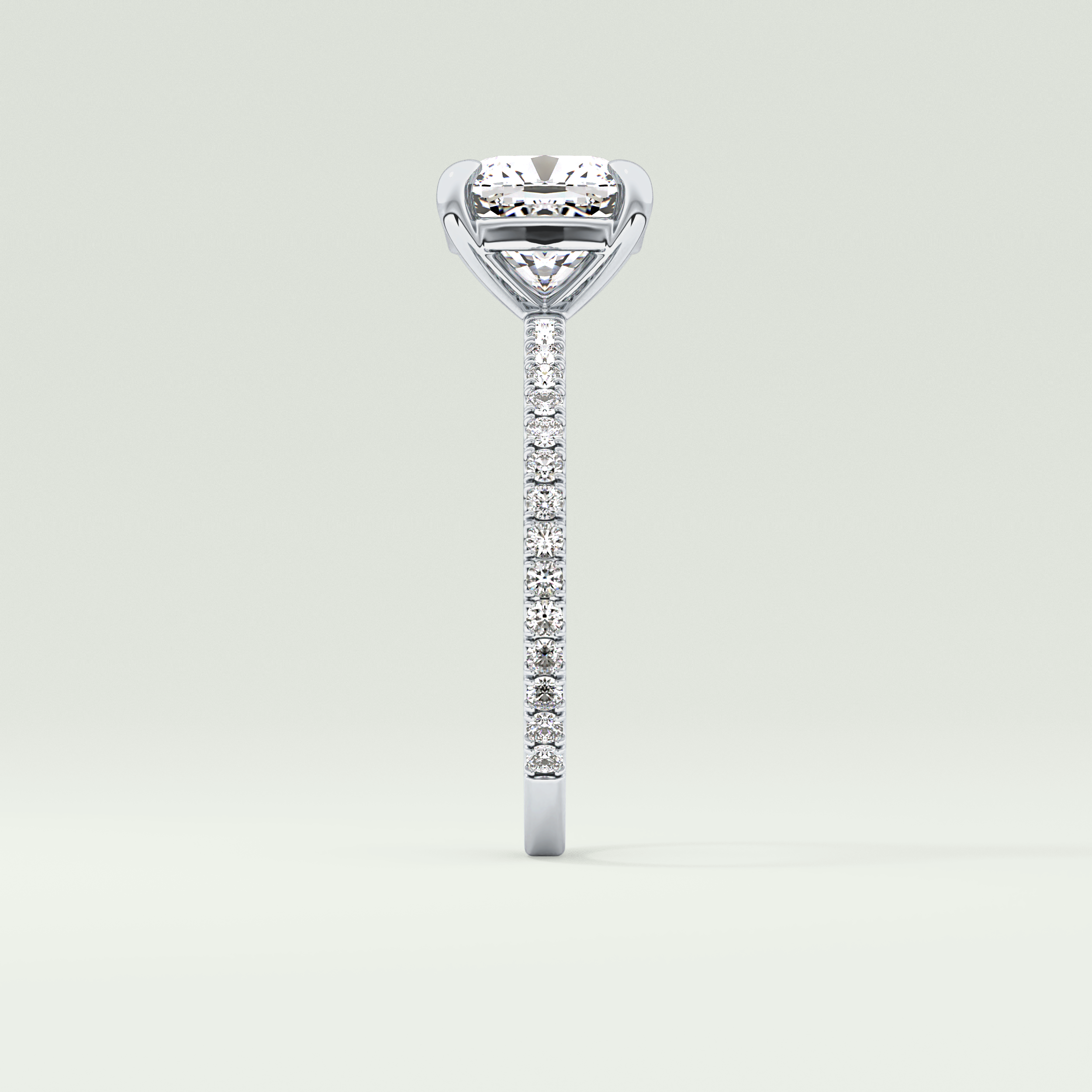 2.0 CT Cushion Cut Pave Lab-Grown Diamond Engagement Ring 16