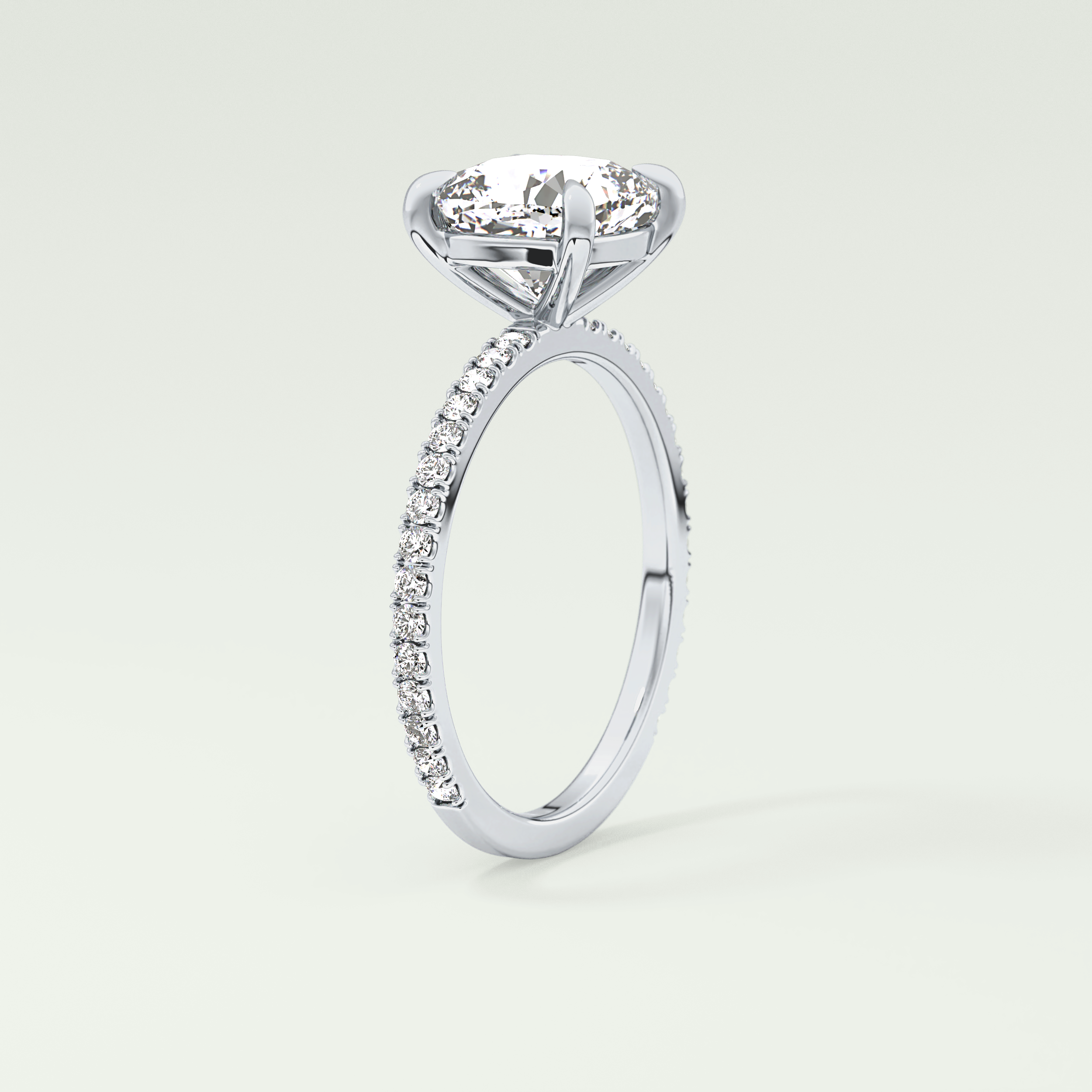 2.0 CT Cushion Cut Pave Lab-Grown Diamond Engagement Ring 17