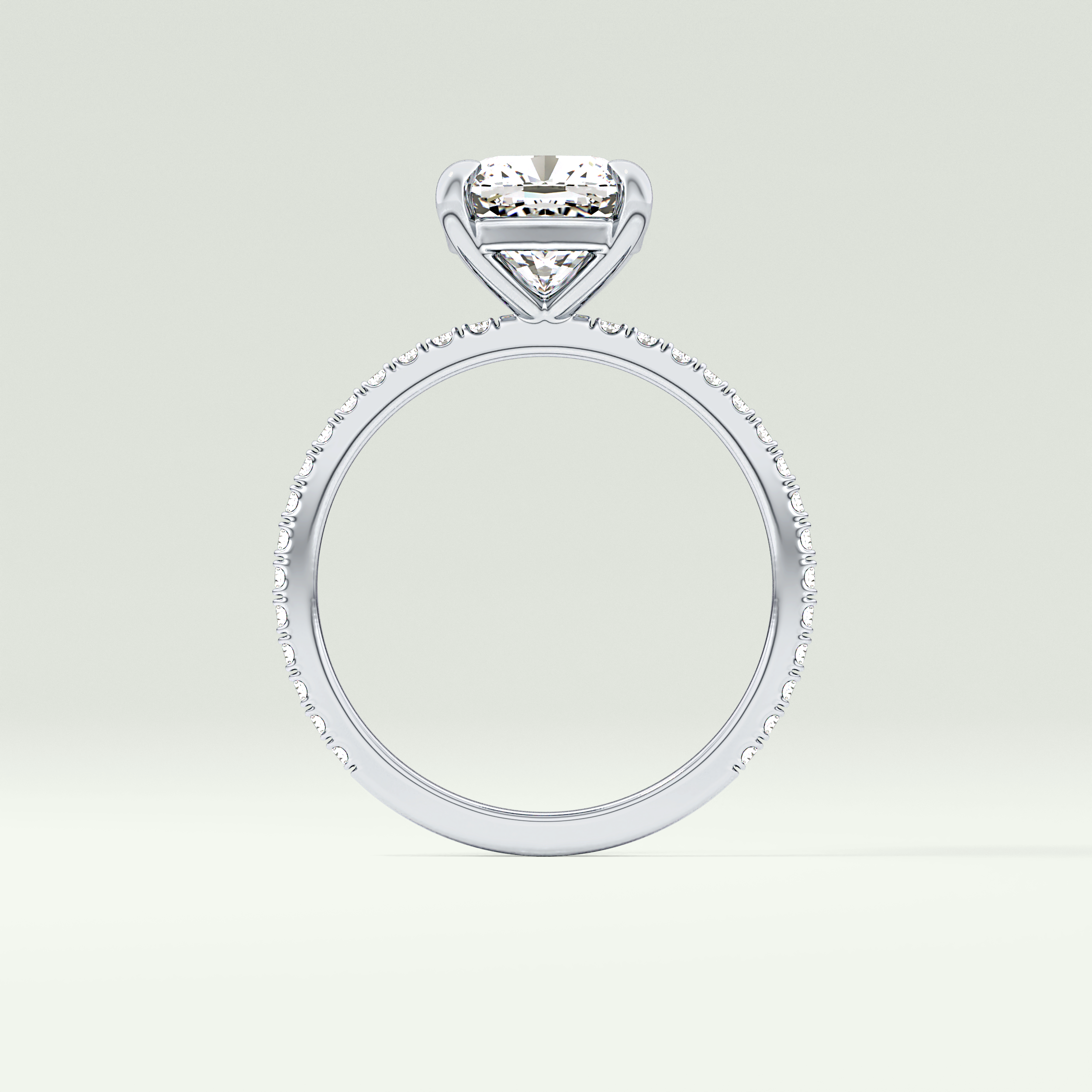 2.0 CT Cushion Cut Pave Lab-Grown Diamond Engagement Ring 18