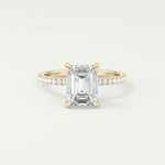 2.0 CT Emerald Cut Pave Lab-Grown Diamond Engagement Ring 1