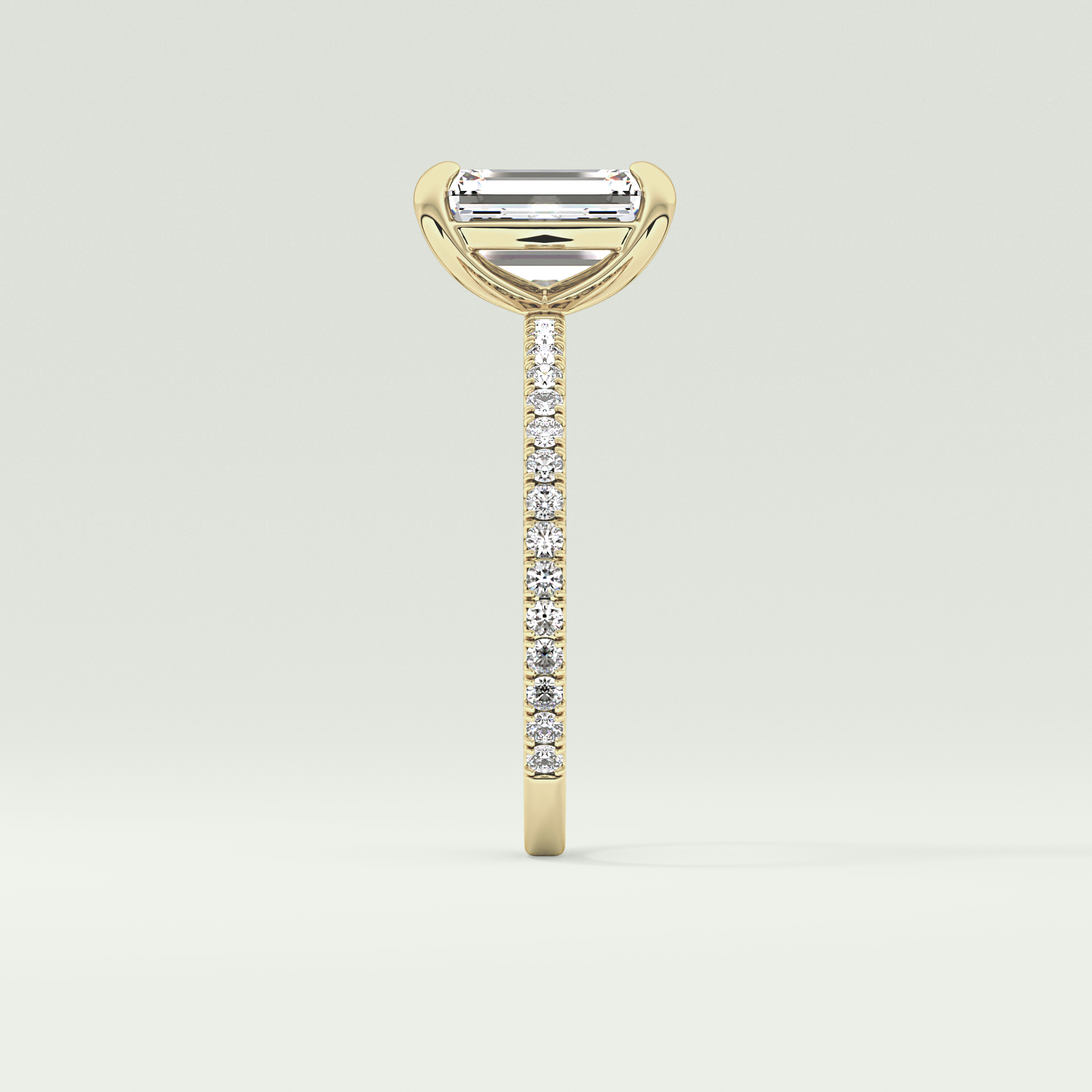 2.0 CT Emerald Cut Pave Lab-Grown Diamond Engagement Ring 4