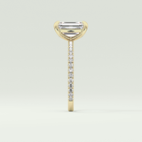 2.0 CT Emerald Cut Pave Moissanite Engagement Ring